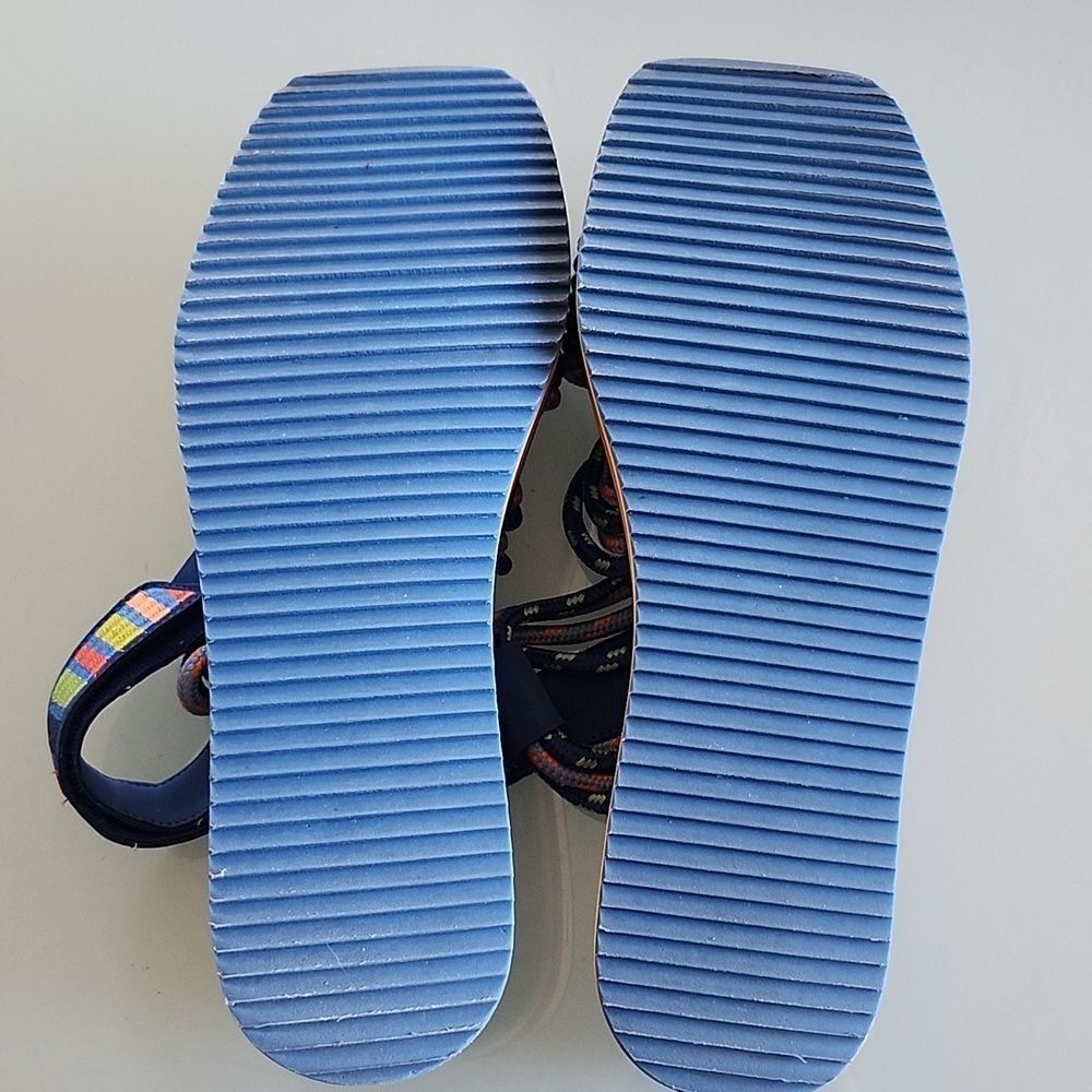 Farm Rio Macaw Resortwear Tropical Vacation Slingback Sandals Dopamine Size 10 - Picture 7 of 8